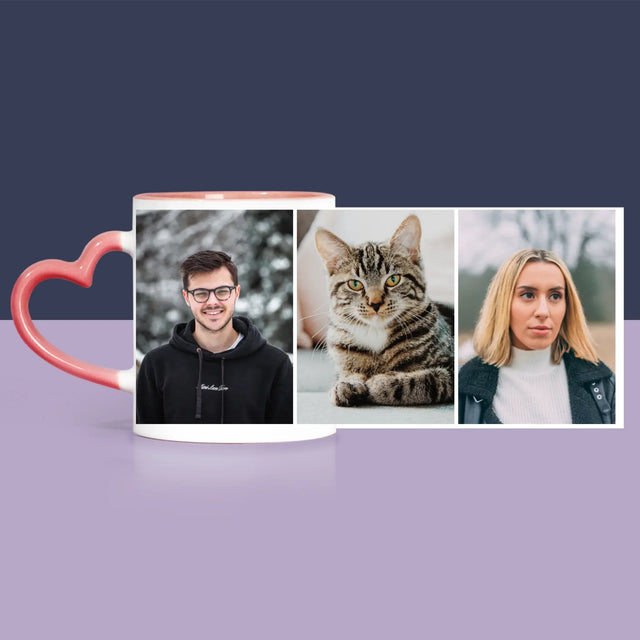 Fotocollage: 3 Fotos - Geschenkset Mit Tasse, Teddybär Und Süßigkeiten