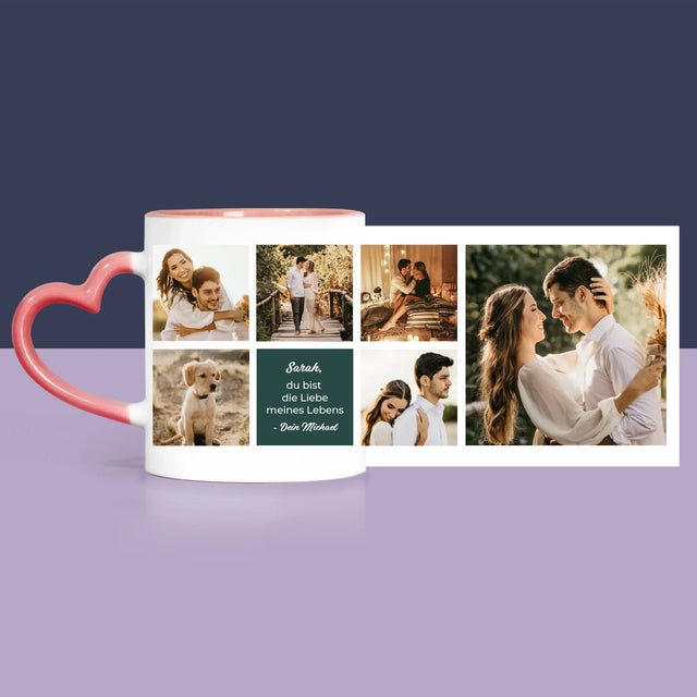 Fotocollage: Liebe Collage - Geschenkset Mit Tasse, Teddybär Und Süßigkeiten