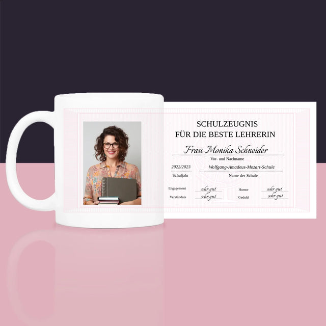 Foto Und Unterschrift: Lehrer/In-Zeugnis - Geschenkset Mit Tasse, Tee Und Süßigkeiten