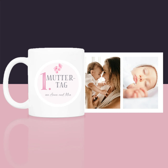 Fotocollage: Erster Muttertag - Geschenkset Mit Tasse, Tee Und Süßigkeiten