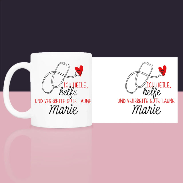 Name Und Unterschrift: Ich Heile, Helfe - Geschenkset Mit Tasse, Tee Und Süßigkeiten