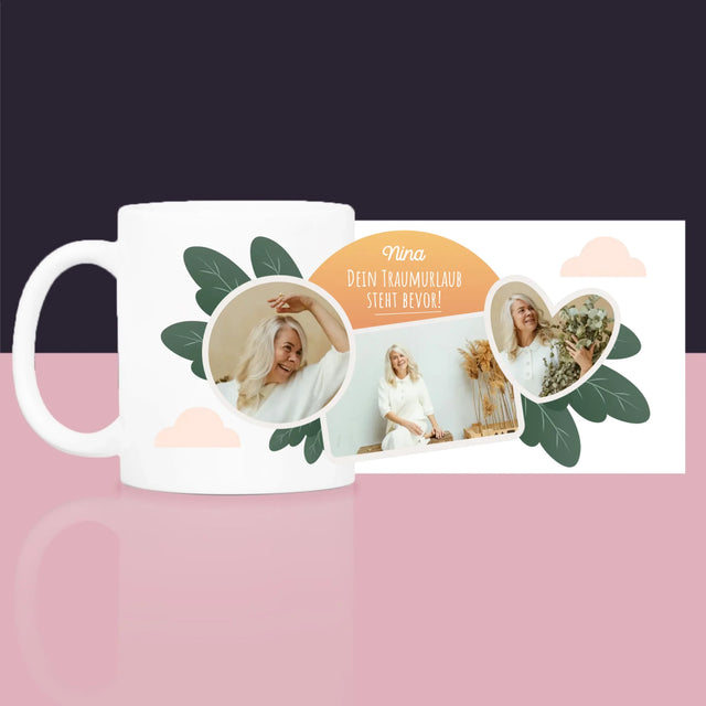 Fotocollage: Traumurlaub - Geschenkset Mit Tasse, Tee Und Süßigkeiten