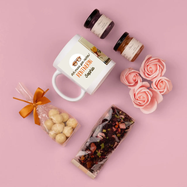 Foto Und Unterschrift: Ich Muss Gar Nichts! Rentnerin - Geschenkset Mit Tasse, Tee Und Süßigkeiten