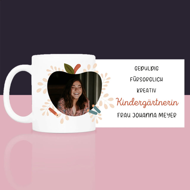 Foto Und Unterschrift: Kindergärtnerin - Geschenkset Mit Tasse, Tee Und Süßigkeiten