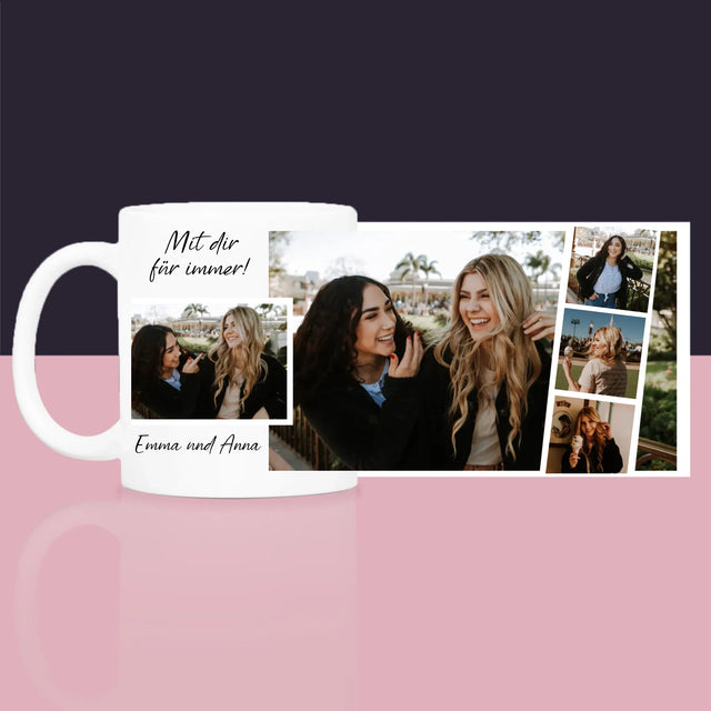 Fotocollage: Freundinnen Für Immer - Geschenkset Mit Tasse, Tee Und Süßigkeiten