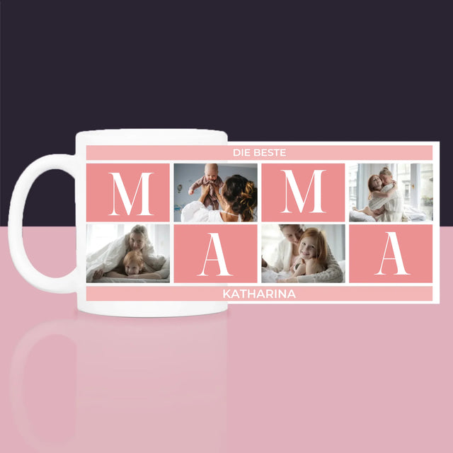 Fotocollage: Beste Mama Collage - Geschenkset Mit Tasse, Tee Und Süßigkeiten
