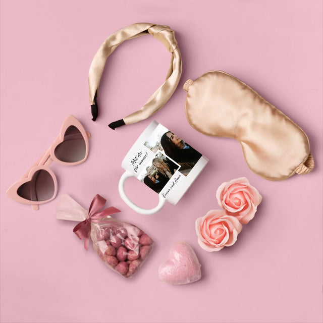 Fotocollage: Freundinnen Für Immer - Geschenkset Mit Einer Tasse Und Einem Satin-Haarband