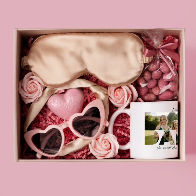 Foto Und Unterschrift: Du Warst Die Beste Trauzeugin  - Geschenkset Mit Einer Tasse Und Einem Satin-Haarband