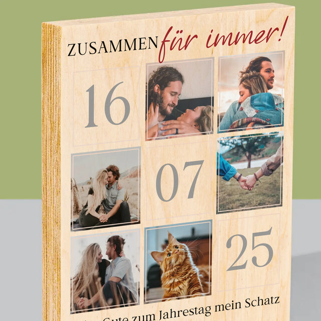 Fotocollage: Zusammen Für Immer  - Druck Auf Holz