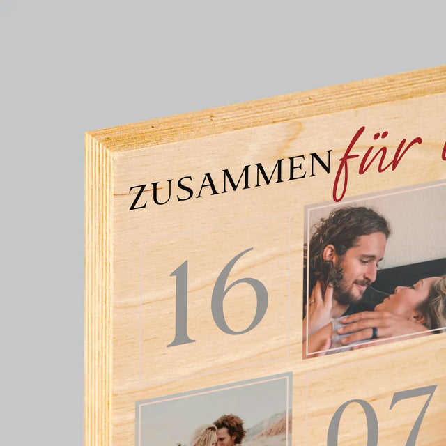 Fotocollage: Zusammen Für Immer  - Druck Auf Holz