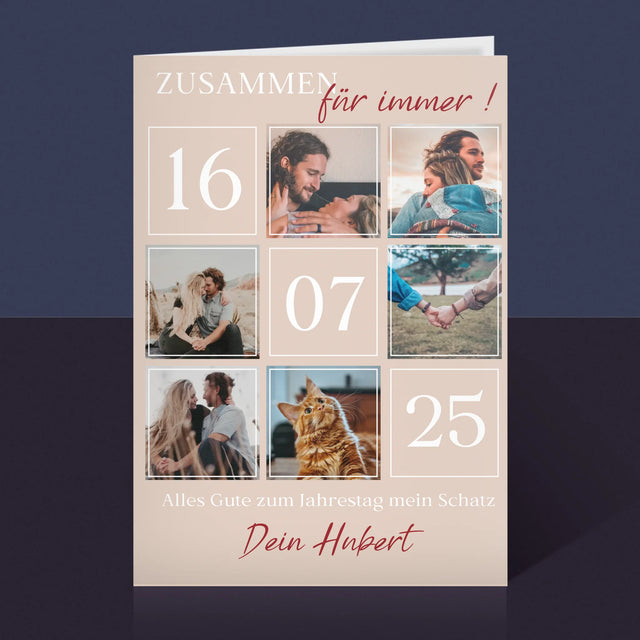 Fotocollage: Zusammen Für Immer  - Glückwunschkarte