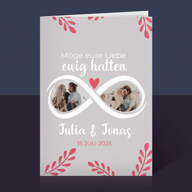 Fotocollage: Möge Eure Liebe Ewig Halten - Glückwunschkarte