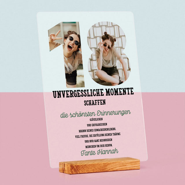 Buchstaben-Collage: 18. Geburtstag - Druck Auf Acrylglas