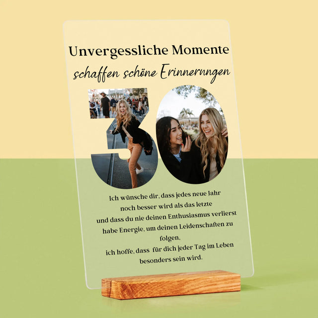 Buchstaben-Collage: 30. Geburtstag - Druck Auf Acrylglas