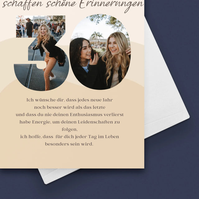 Buchstaben-Collage: 30. Geburtstag - Glückwunschkarte