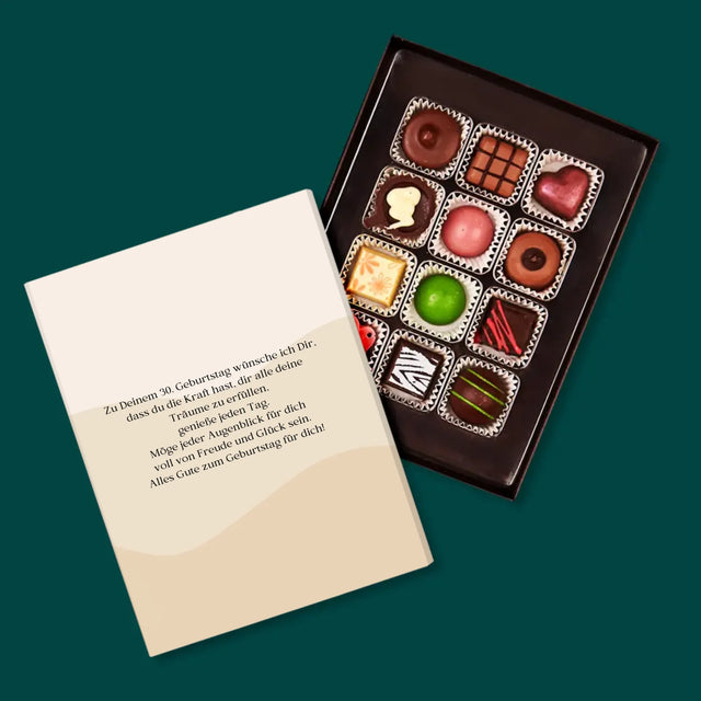Buchstaben-Collage: 30. Geburtstag - Pralinen