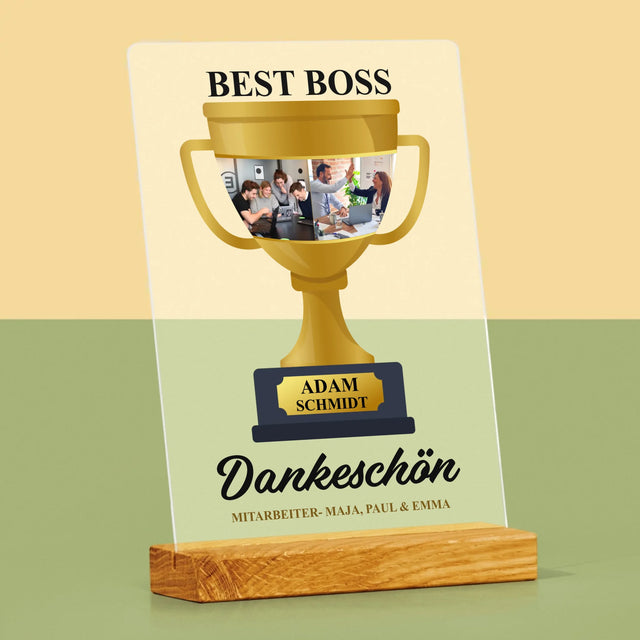 Fotocollage: Best Boss Pokal - Druck Auf Acrylglas