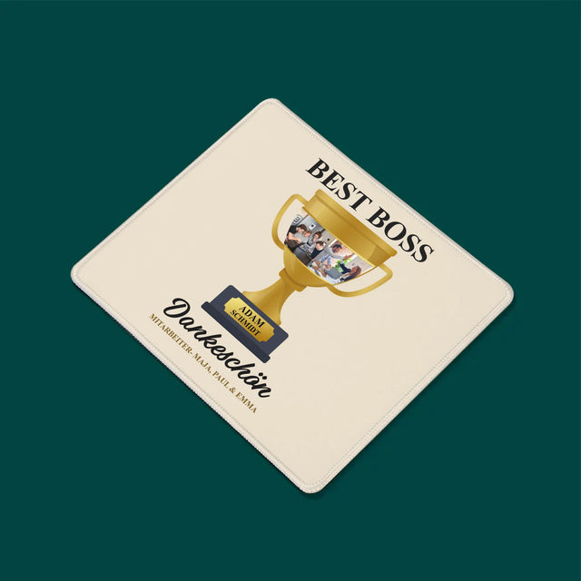 Fotocollage: Best Boss Pokal - Mauspad