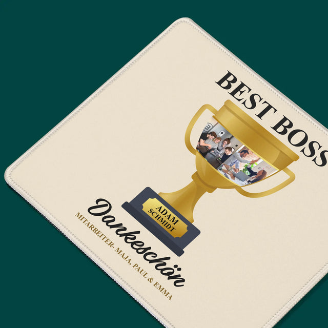 Fotocollage: Best Boss Pokal - Mauspad