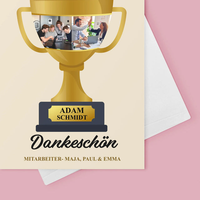 Fotocollage: Best Boss Pokal - Glückwunschkarte