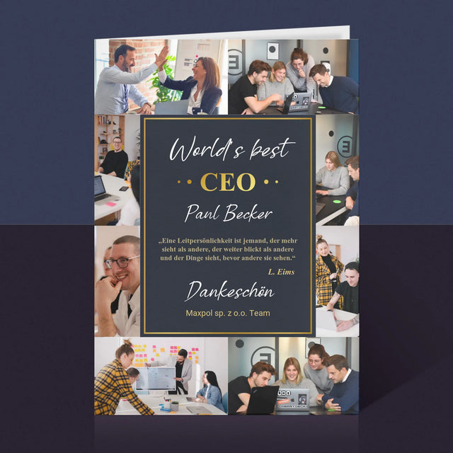 Fotocollage: Der Beste Ceo Der Welt - Glückwunschkarte