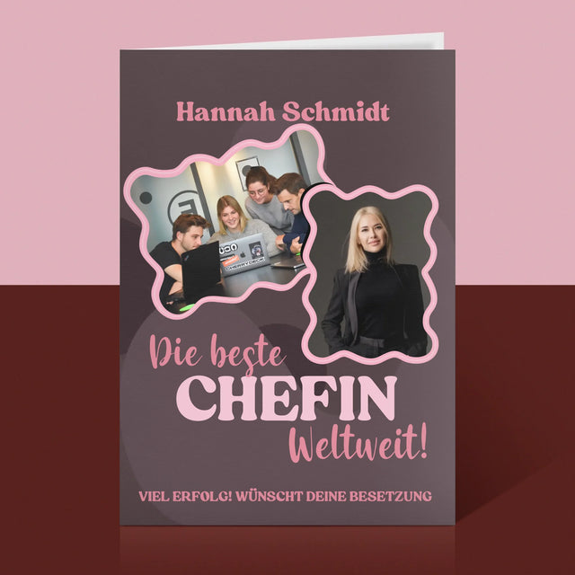 Fotocollage: Beste Chefin  - Glückwunschkarte