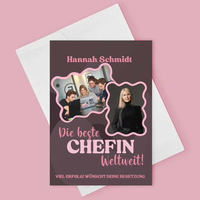 Fotocollage: Beste Chefin  - Glückwunschkarte
