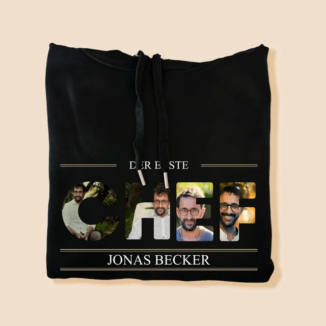 Buchstaben-Collage: Bester Chef 2 - Kapuzenpullover Für Herren