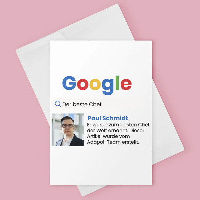 Foto Und Unterschrift: Bester Chef Google Ergebnis - Glückwunschkarte