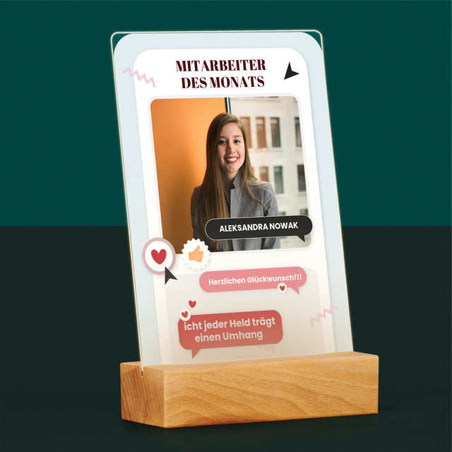 Foto Und Unterschrift: Mitarbeiter Des Monats - Druck Auf Acrylglas