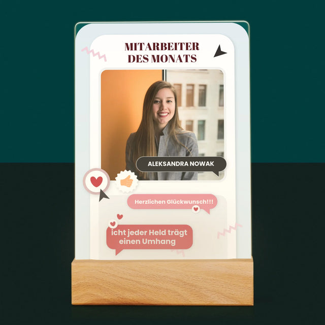 Foto Und Unterschrift: Mitarbeiter Des Monats - Druck Auf Acrylglas