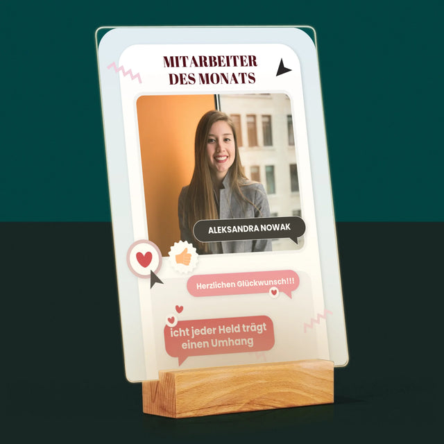 Foto Und Unterschrift: Mitarbeiter Des Monats - Druck Auf Acrylglas