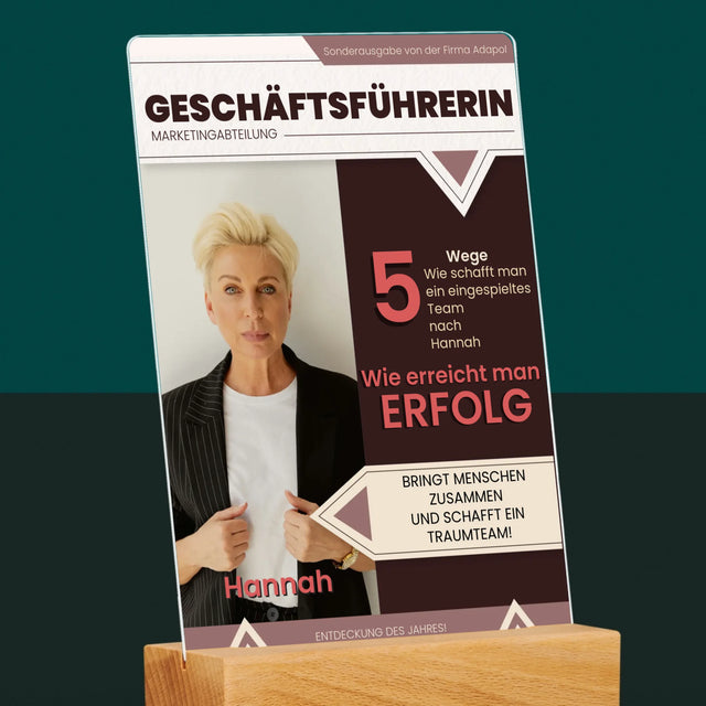 Magazin-Cover: Geschäftsführerin - Druck Auf Acrylglas