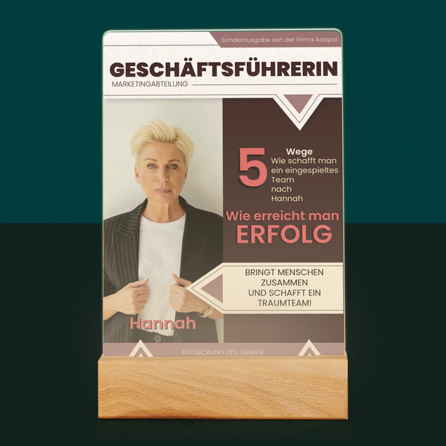 Magazin-Cover: Geschäftsführerin - Druck Auf Acrylglas