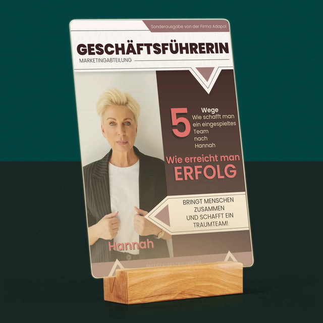 Magazin-Cover: Geschäftsführerin - Druck Auf Acrylglas