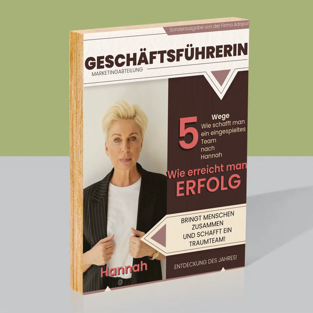 Magazin-Cover: Geschäftsführerin - Druck Auf Holz