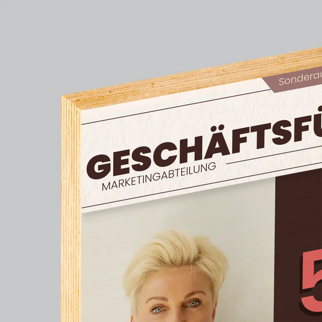 Magazin-Cover: Geschäftsführerin - Druck Auf Holz