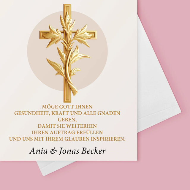 Name Und Unterschrift: Dank An Den Pfarrer - Glückwunschkarte