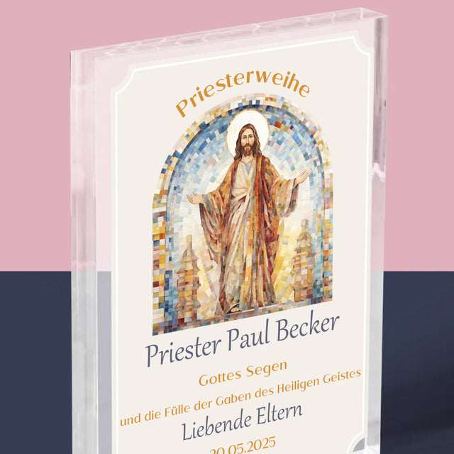 Name Und Unterschrift: Priesterweihe - Acrylblock