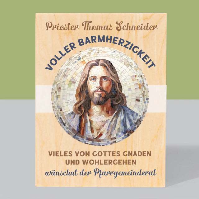 Name Und Unterschrift: Ein Priester Voller Barmherzigkeit - Druck Auf Holz