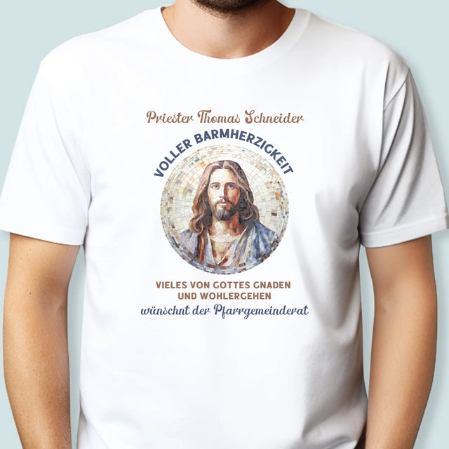 Name Und Unterschrift: Ein Priester Voller Barmherzigkeit - T-Shirt Für Herren