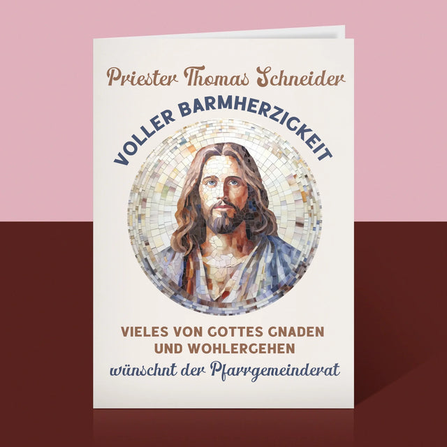 Name Und Unterschrift: Ein Priester Voller Barmherzigkeit - Glückwunschkarte