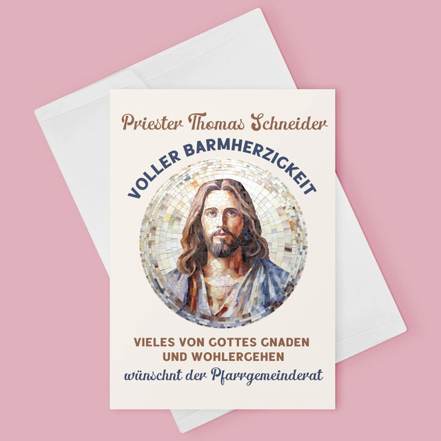 Name Und Unterschrift: Ein Priester Voller Barmherzigkeit - Glückwunschkarte