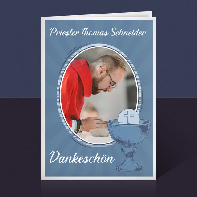 Name Und Unterschrift: Danksagung An Den Priester  - Glückwunschkarte