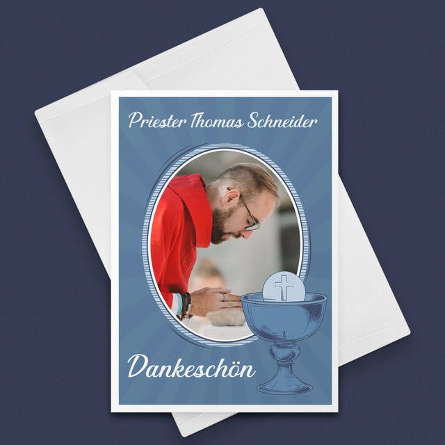 Name Und Unterschrift: Danksagung An Den Priester  - Glückwunschkarte