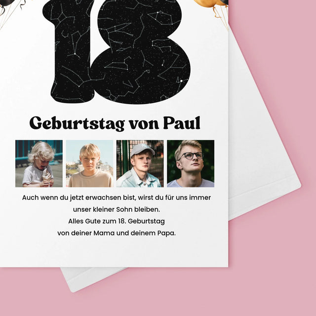 Sternkarte: 18. Geburtstag Des Stars-Mit Widmung  - Glückwunschkarte