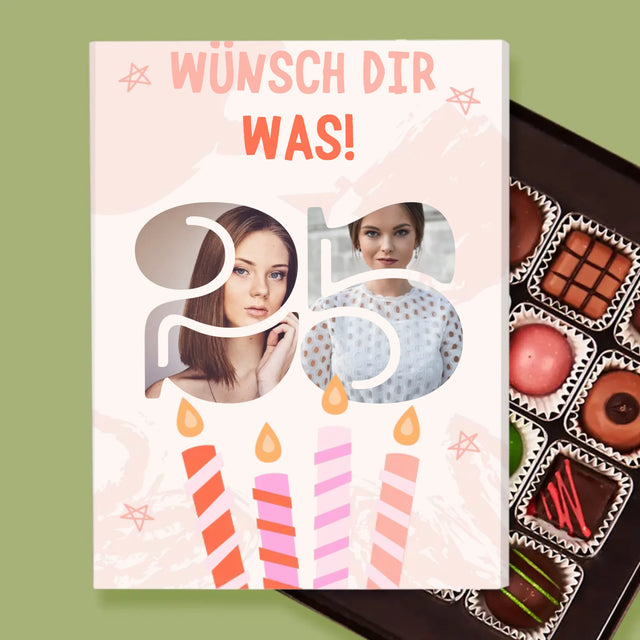 Buchstaben-Collage: Wünsch Dir Was - Pralinen