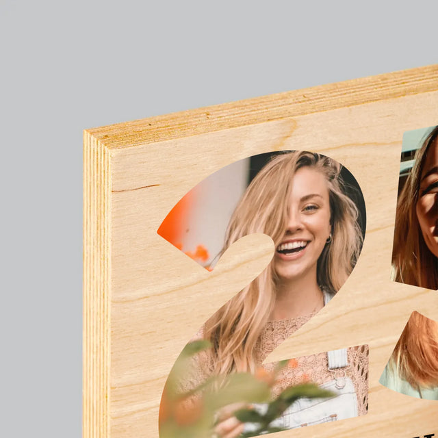 Buchstaben-Collage: Zu Alt Für Dicaprio - Druck Auf Holz