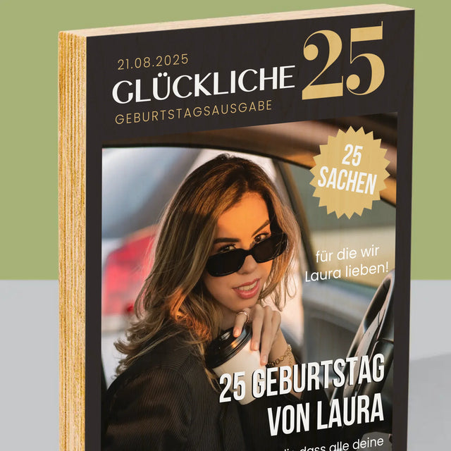 Magazin-Cover: Glückliche 25 - Druck Auf Holz