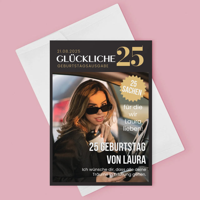 Magazin-Cover: Glückliche 25 - Glückwunschkarte